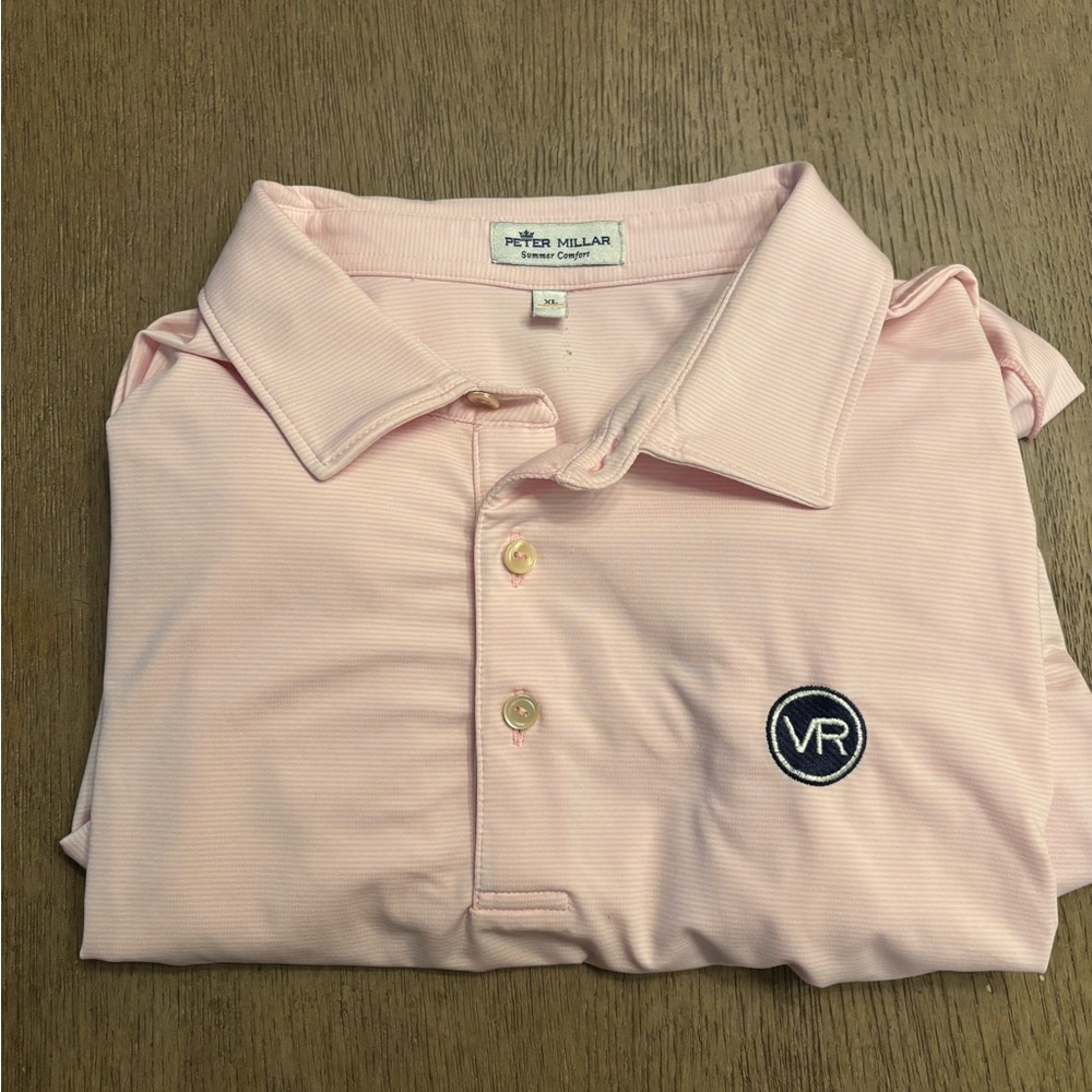 Peter Millar Summer Comfort Light Pink Polo Shirt Men’s Size XL victory ranch